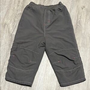 Gray Cargo Pants with Red Stitching